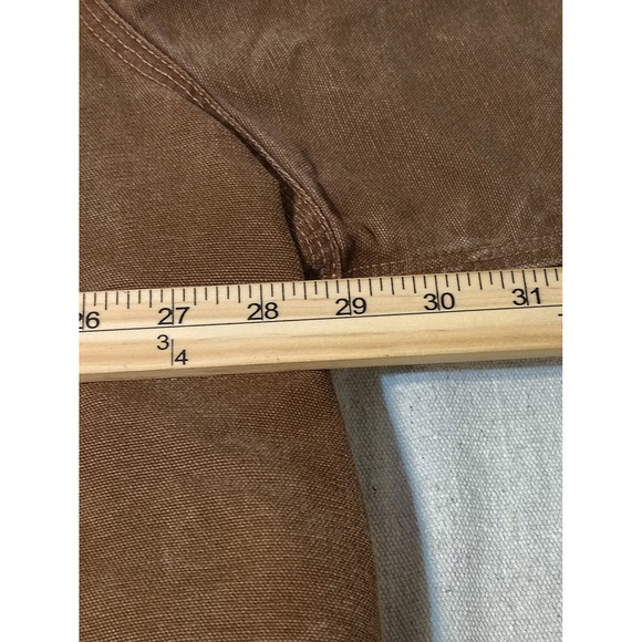 Carhartt Active Jacket Mens Brown Cotton Duck Canvas Insulated Hooded Work Coat - Picture 6 of 13